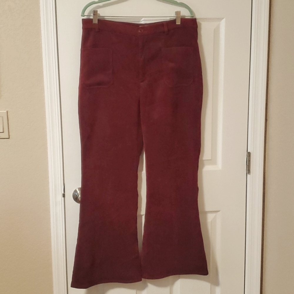 Maroon corduroy bell bottoms